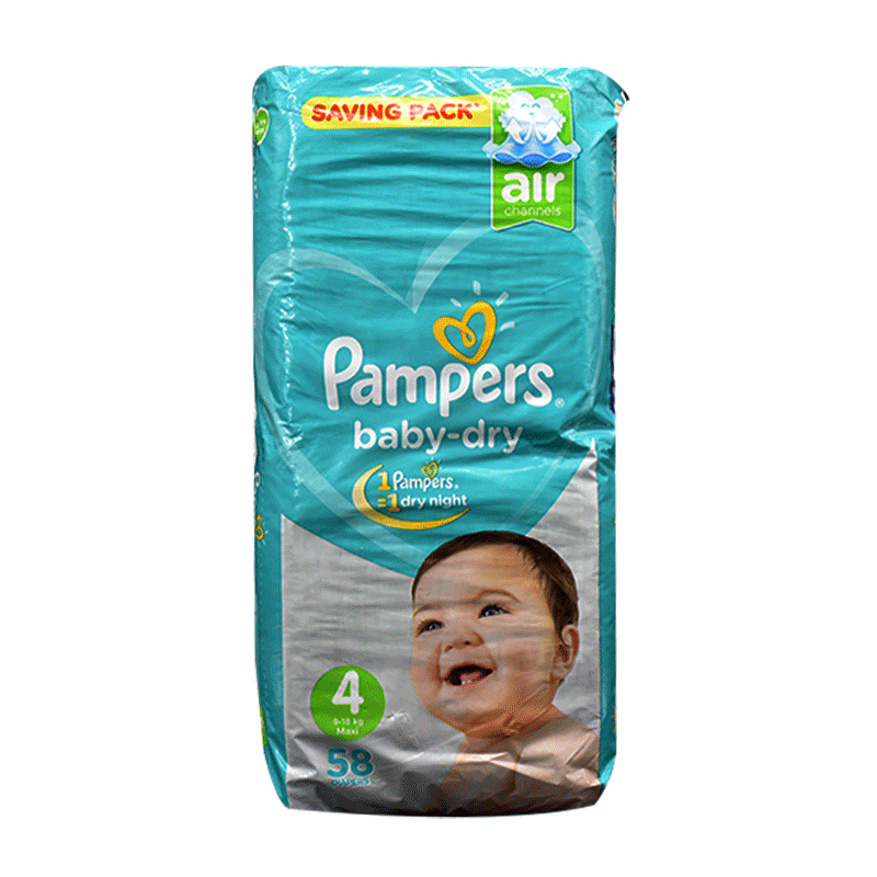 Pampers (4) Maxi (8-19/9-18kg) 58pcs