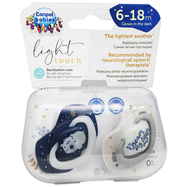 Canpol Light Touch Soother (6-18 Month) 2 Pieces/22-659Blu
