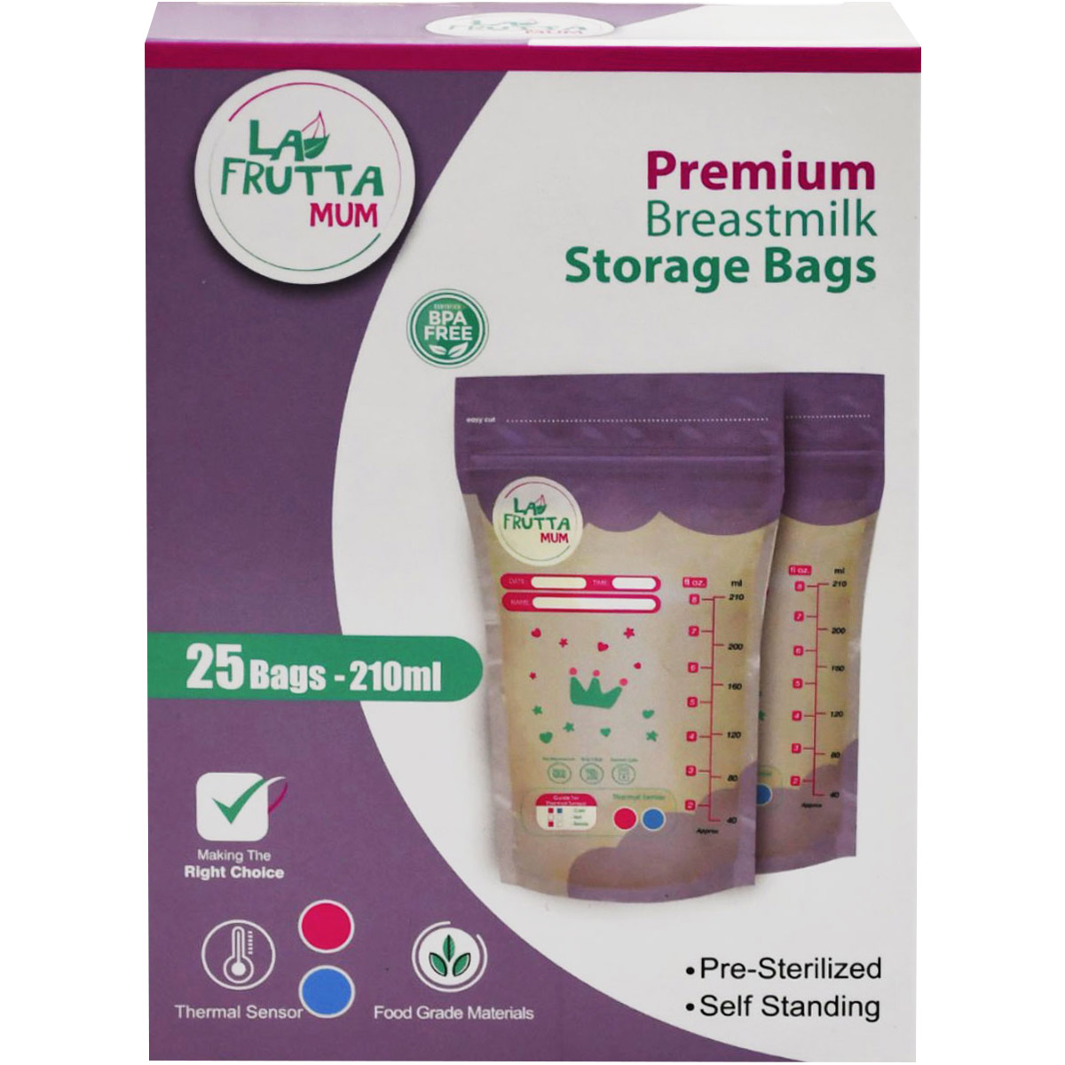 La Frutta Breast Milk Storage Bags 25X210 ml/25420