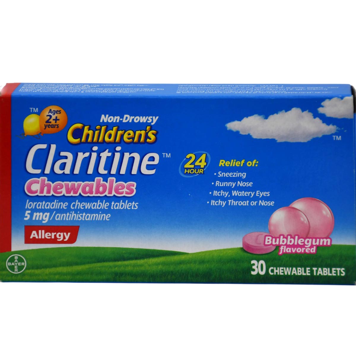 Claritine Children Bubble Flavor 5mg 30 Chewable Tablets