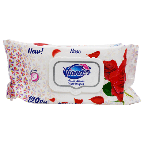 Vionatag Wet Wipes Rose 120 Pieces