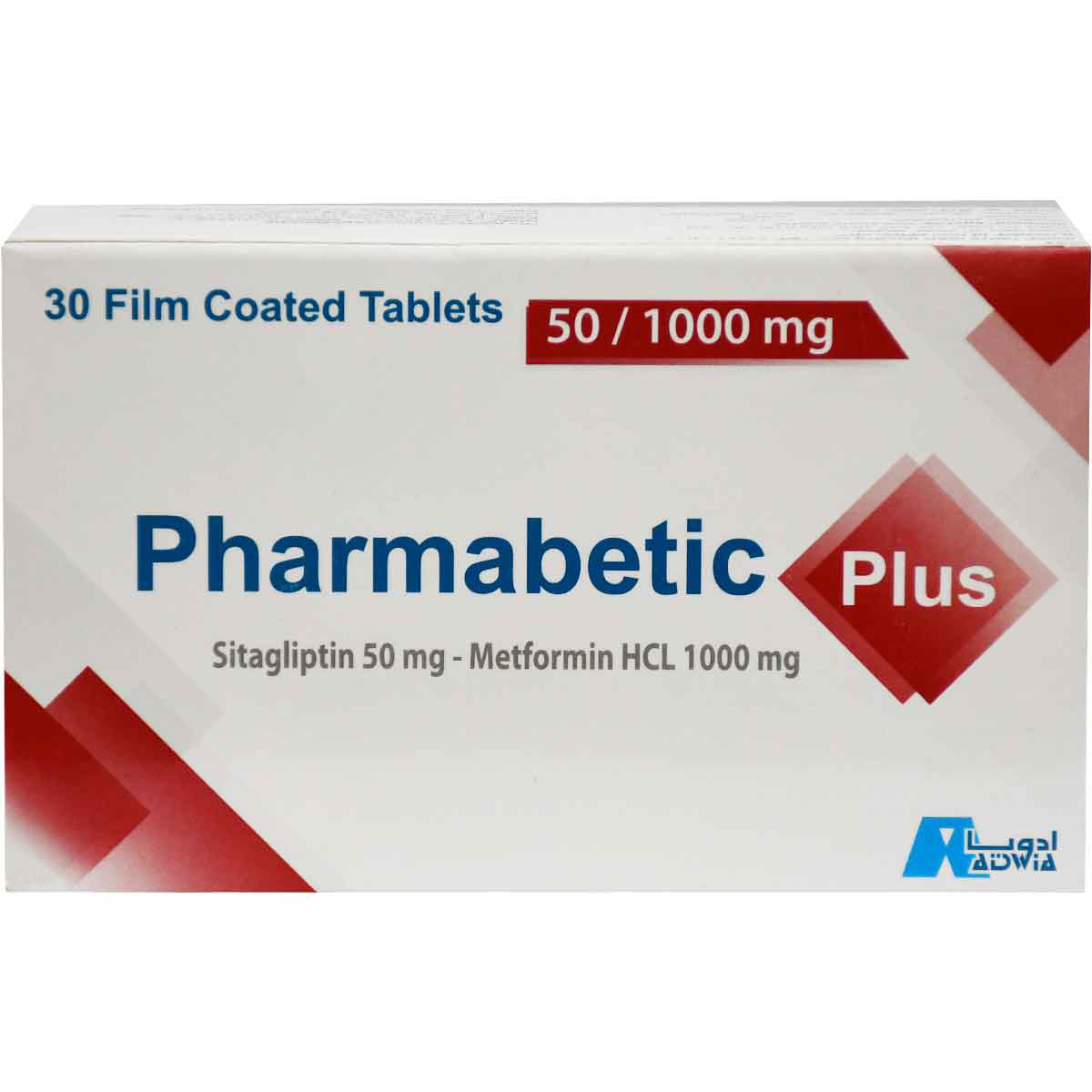 Pharmabetic Plus 50 mg/1000 mg 30 Film Coated Tablets