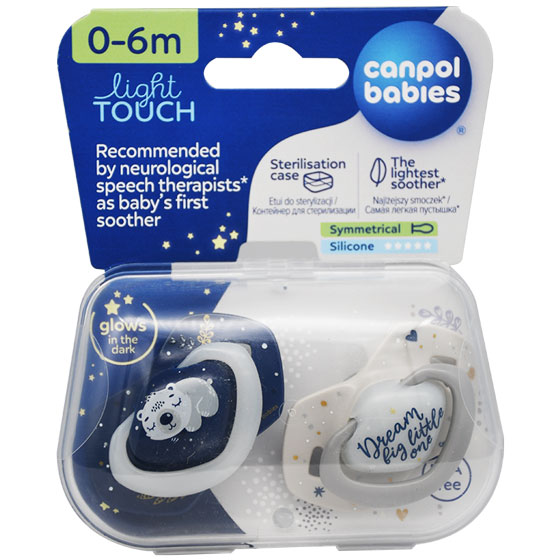 Canpol Light Touch Soother (0-6 Month) 2 Pieces/22-658Blu