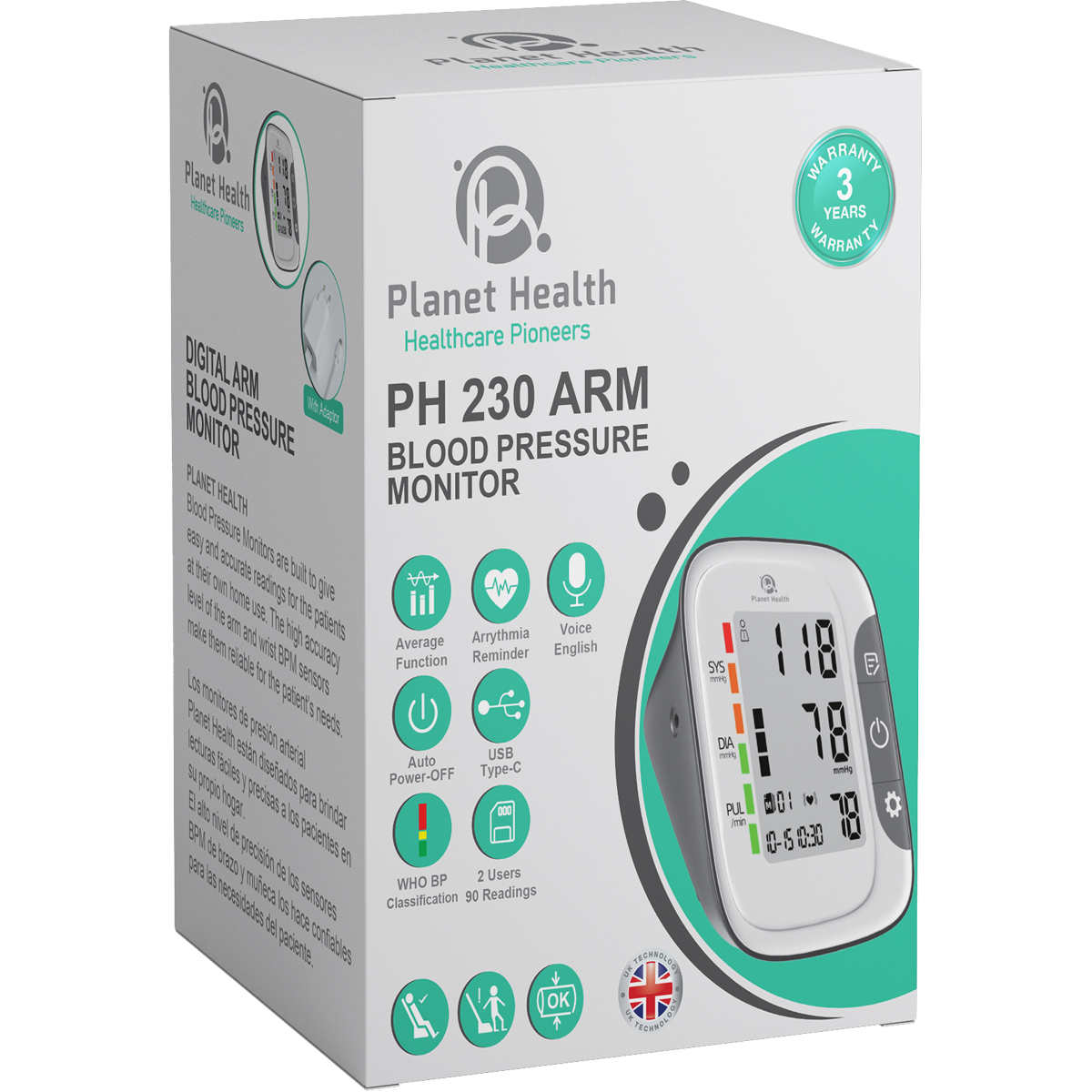 Planet Health Blood Pressure Monitor/PH230 Arm