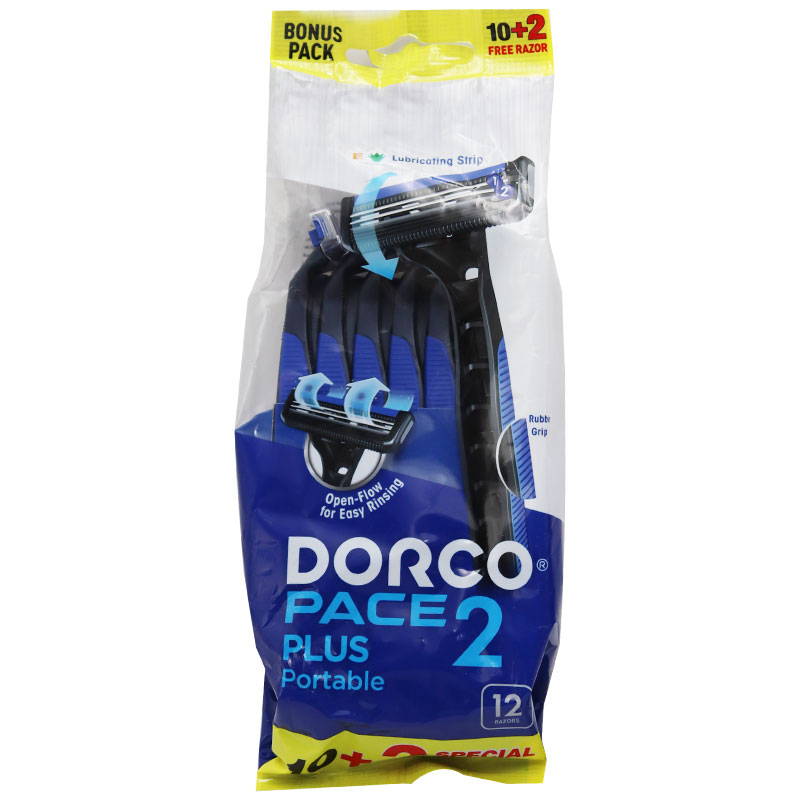 Dorco Pace 2 Plus Portable Razor (10 + 2) (Offer Pack)