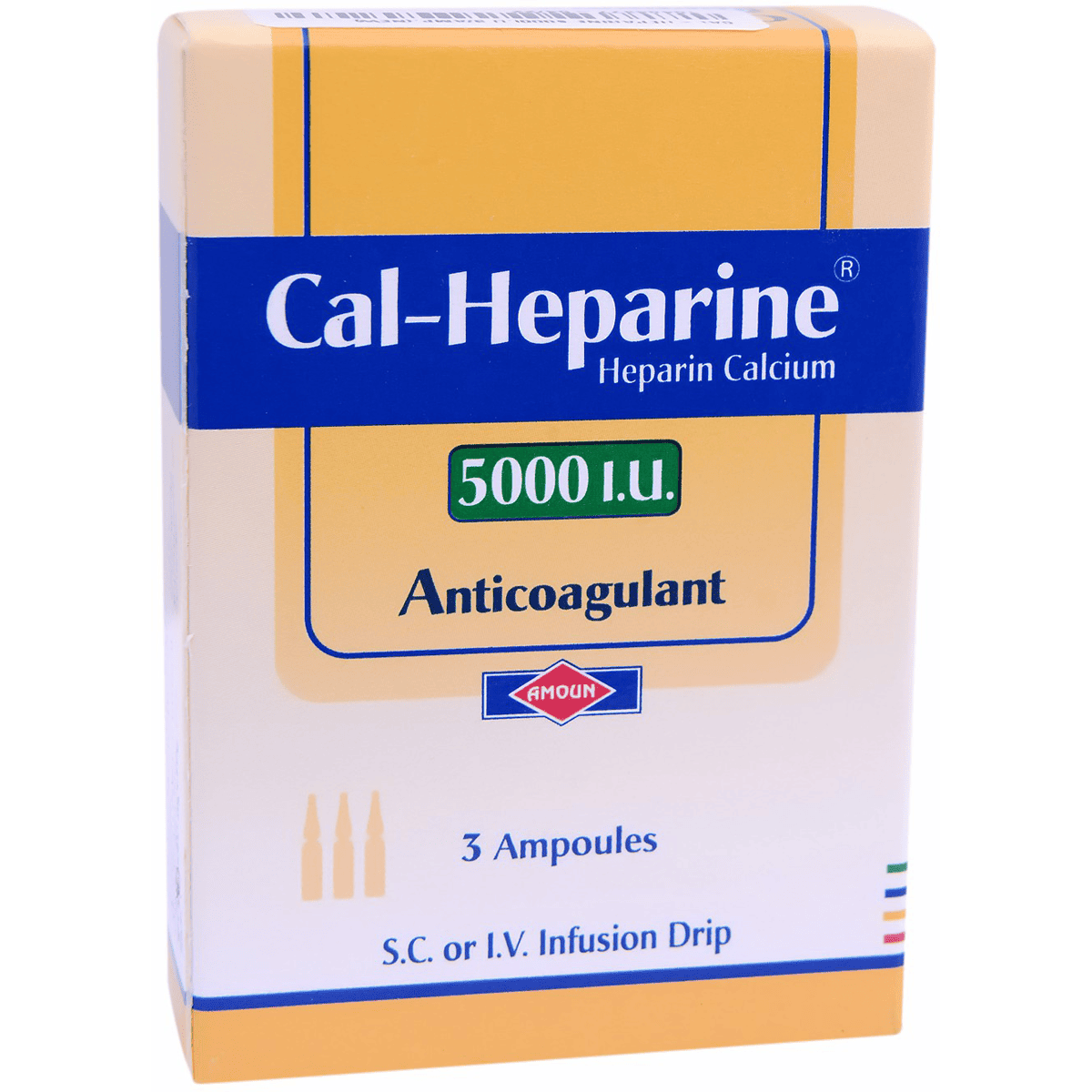 Cal Heparine 5000I.U 3 Ampoules (Refregirated)