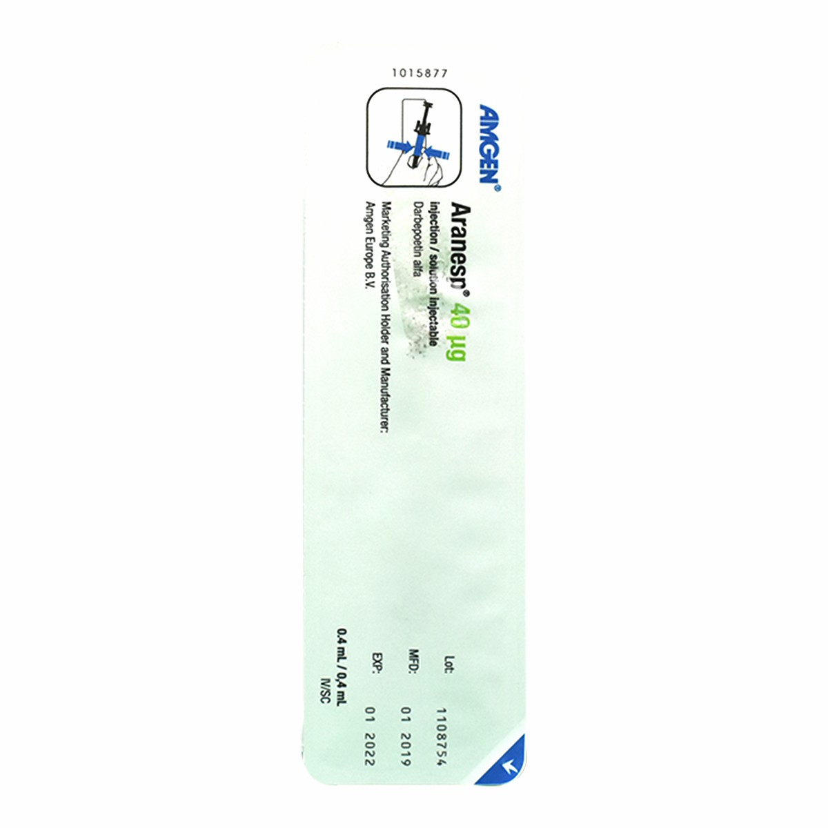 Aranesp 40mcg 1 Prefilled Syringe (Refrigerated)