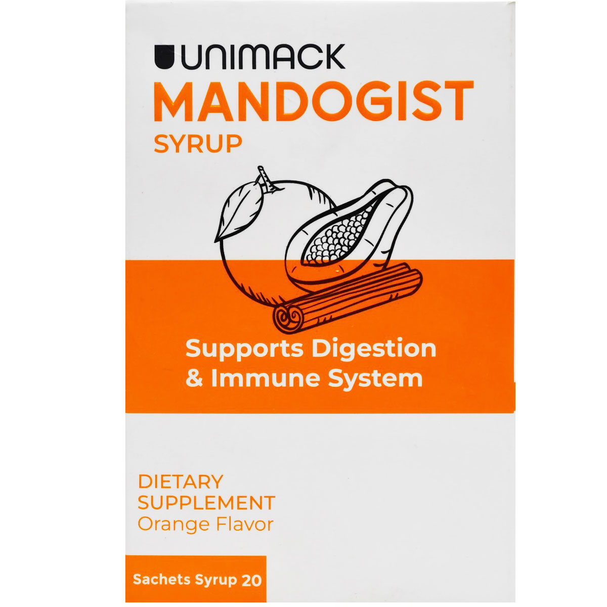 Mandogist (Orange Flavor) Syrup 20 Sachets