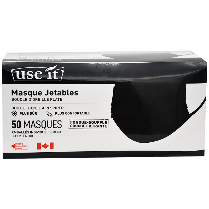 Face Mask Use It Disposable Black 50 Pieces