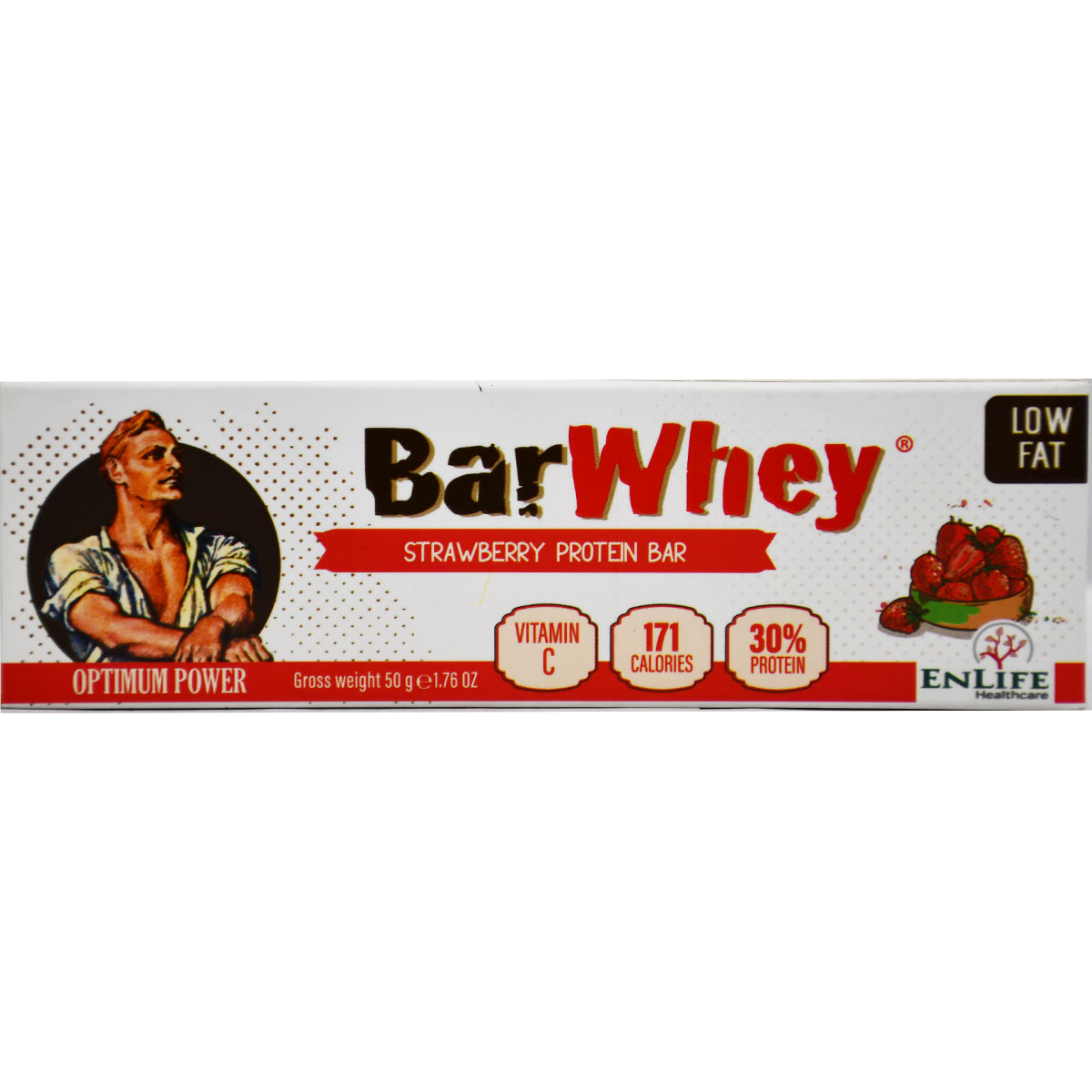 Bar Whey Optimum Power Strawberry Protein Bar 50gm