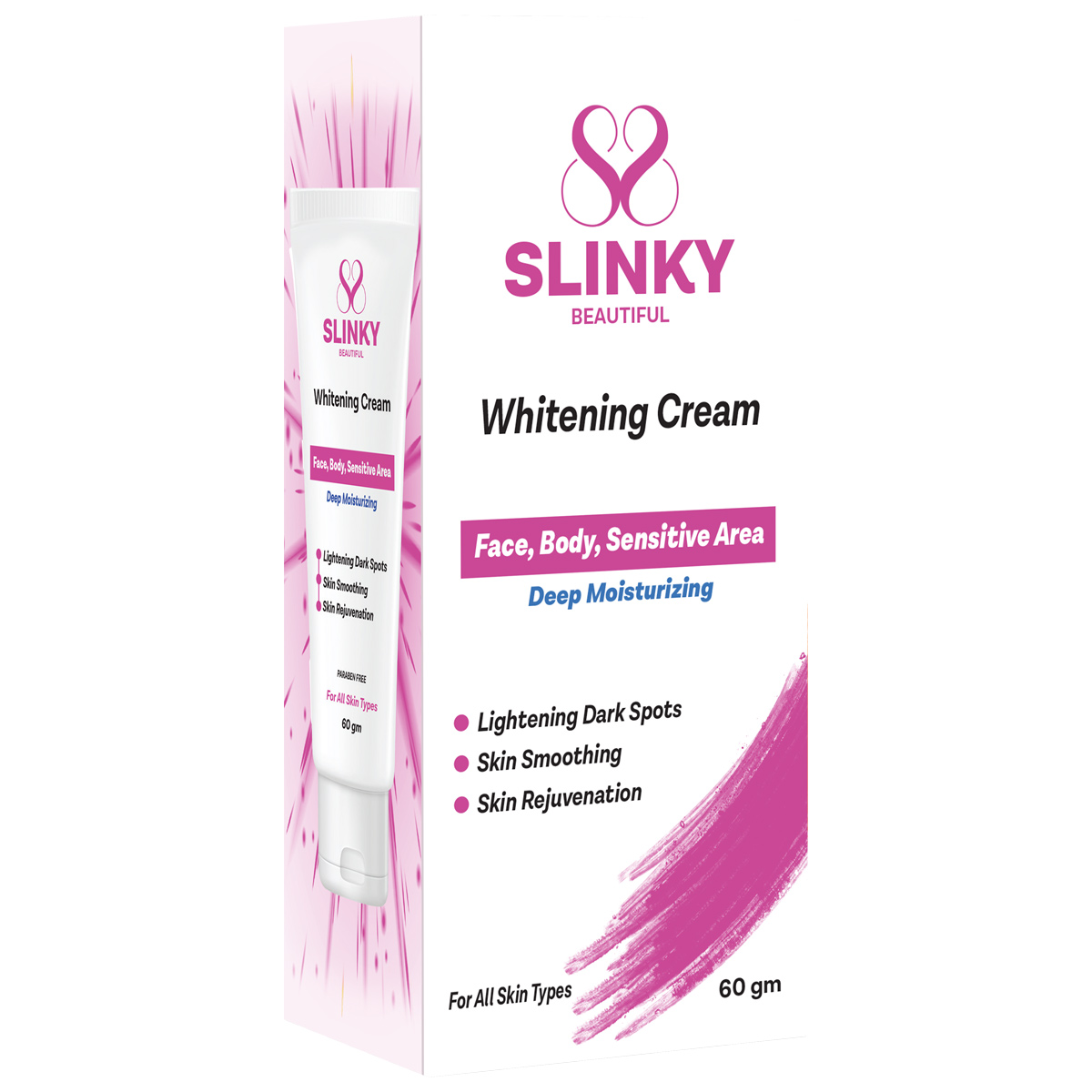 Slinky Whitening Cream For Face and Body and Sensitive Area 60ml