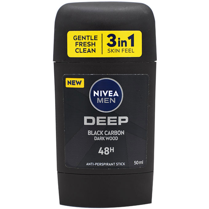 Nivea Deep Black Carbon Dark Wood Deoderant Stick For Men 50ml