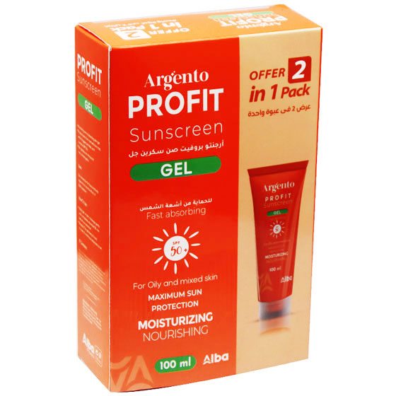 Argento Profit Sunscreen SPF(50+) Gel 2X100ml (Offer Pack)