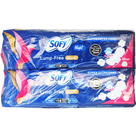 Sofy Lump Free Musk Maxi Super Extra Long 2X12 pieces (Offer Pack)
