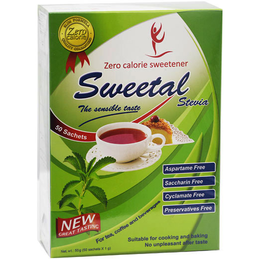 Sweetal Stevia Zero Calorie Sweetener 50 Sach 1gm