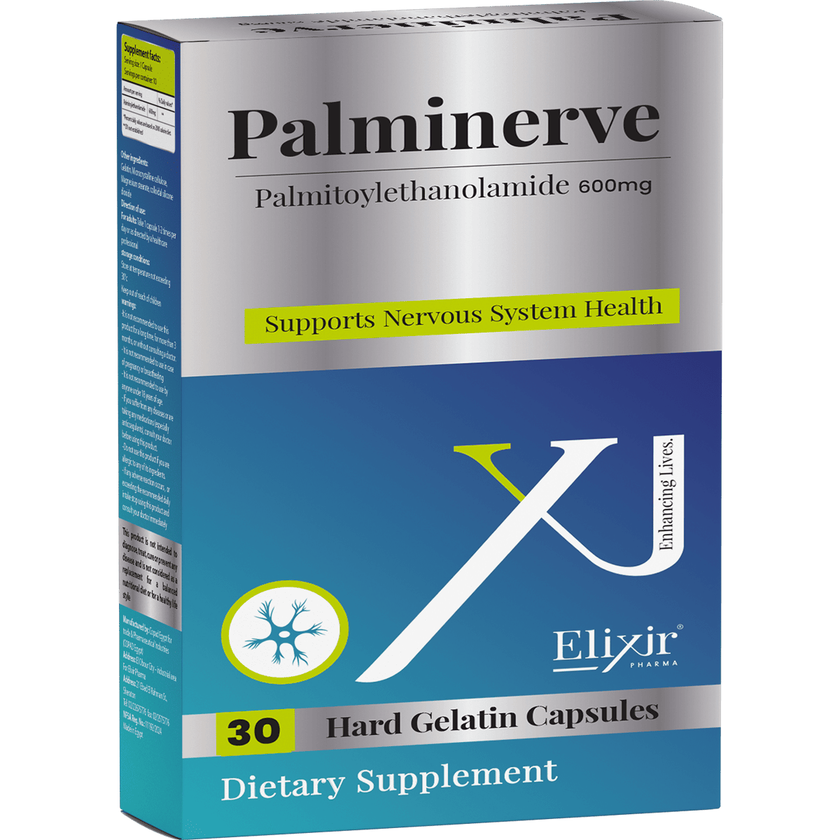 Palminerve 600 mg 30 Hard Gelatin Capsules