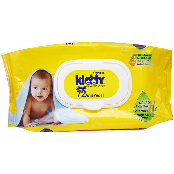 Sanita Kiddy Baby Wet Wipes With Cap 72 pieces