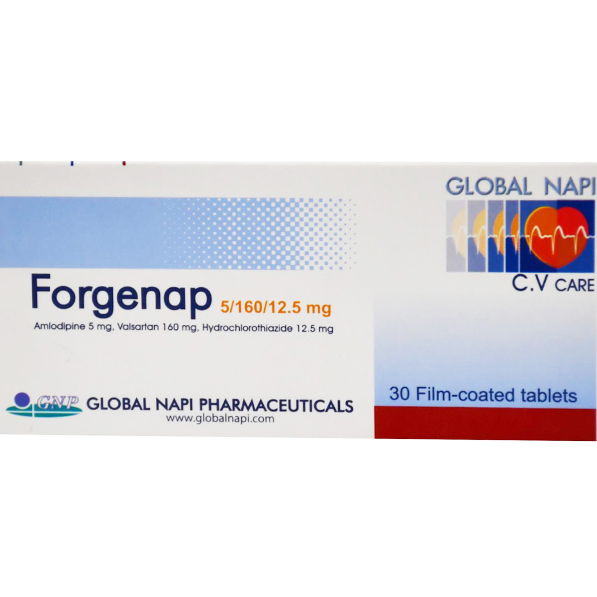 Forgenap 5mg/160mg/12.5mg 30 Film Coated Tablets