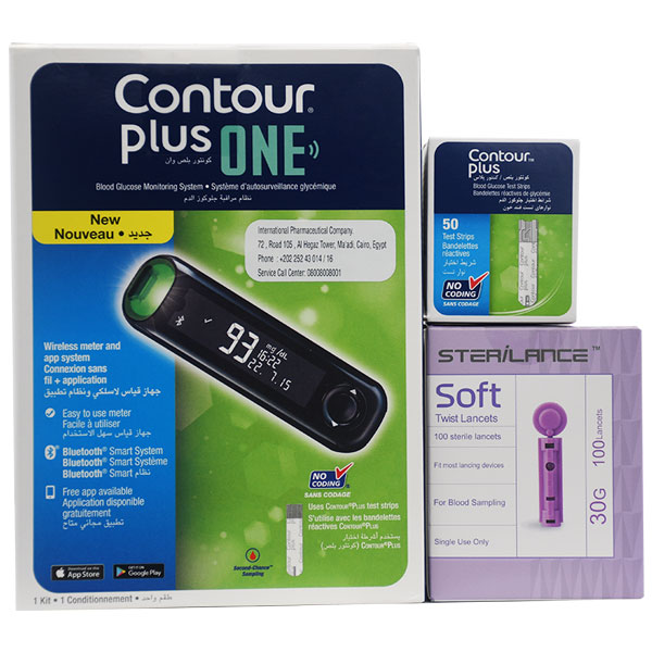 Contour Plus One Blood Glucose Monitor +50 Strip+100 Lancet (Offer Pack)