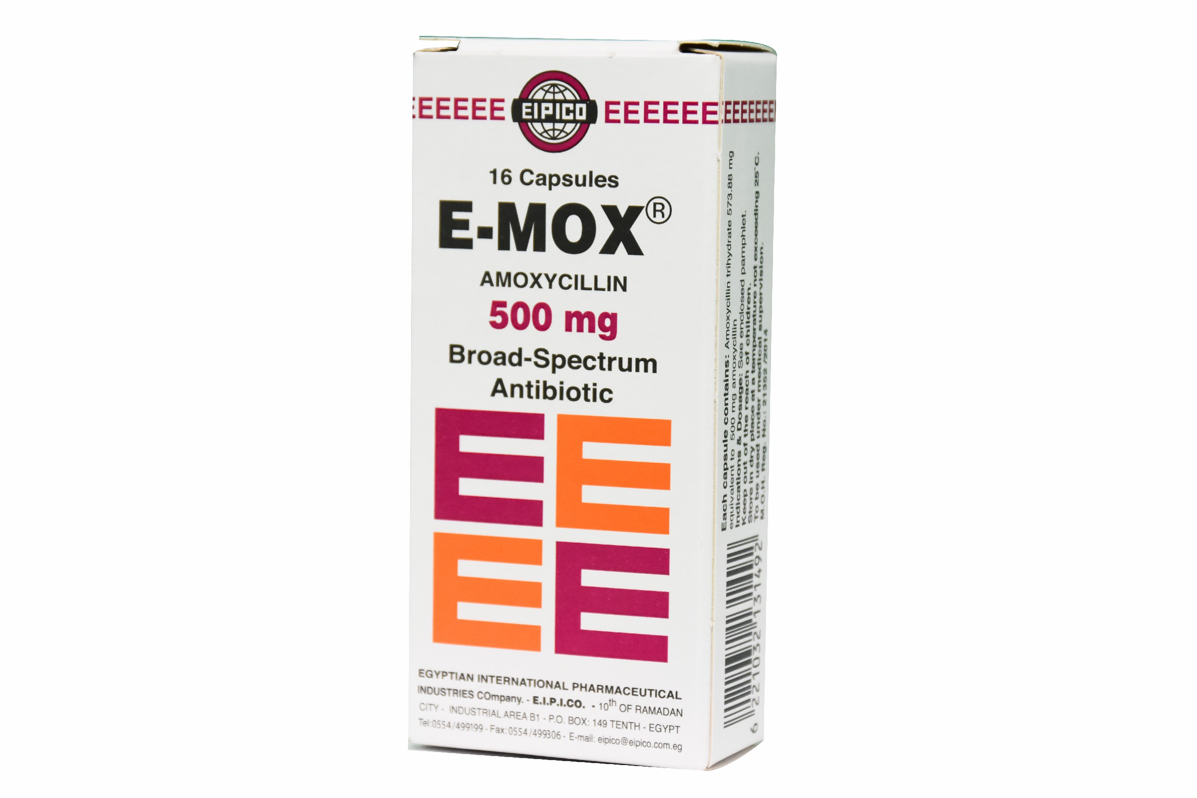 E Mox 500mg 16 Capsules