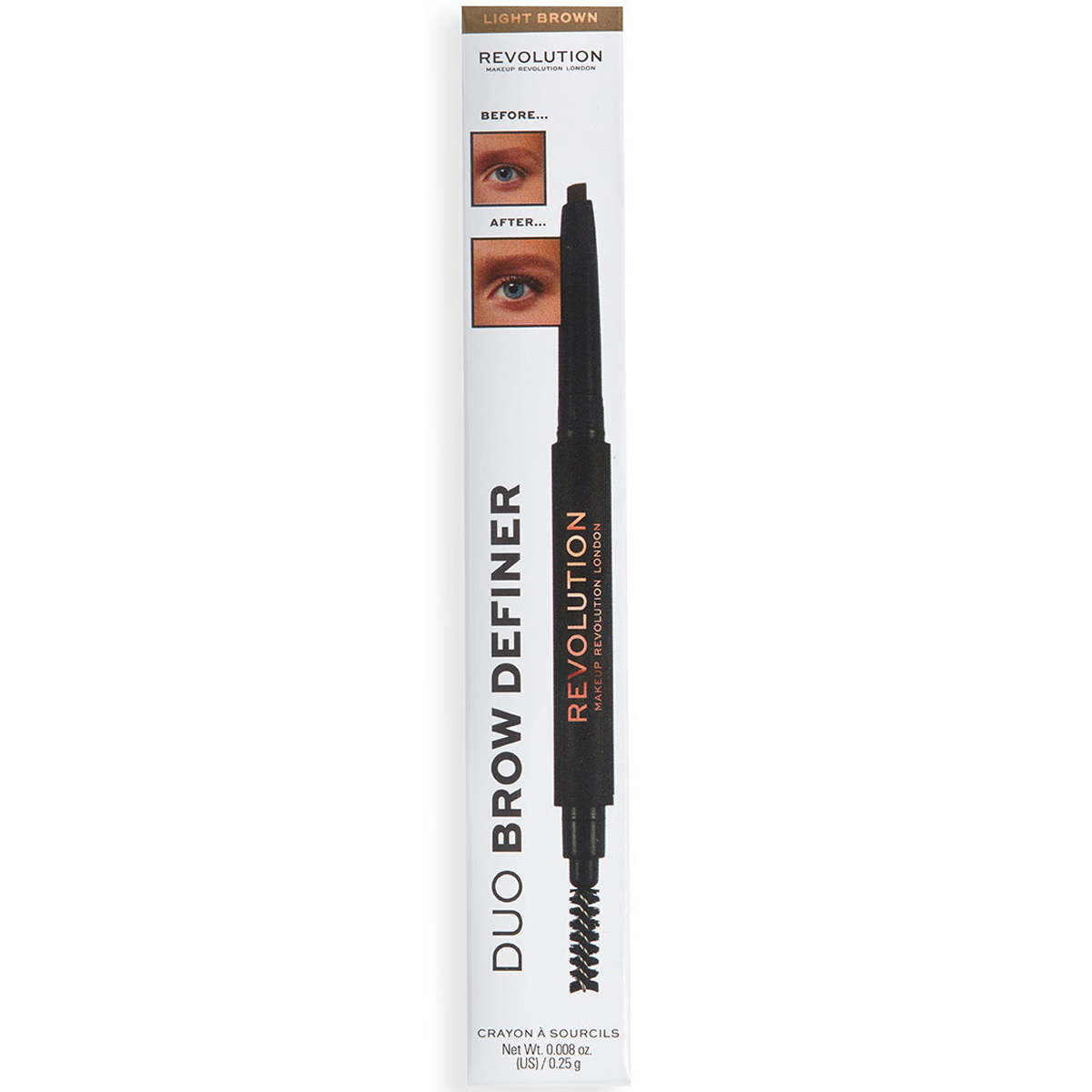 Revolution Duo Brow Definer Pencil Light Brown