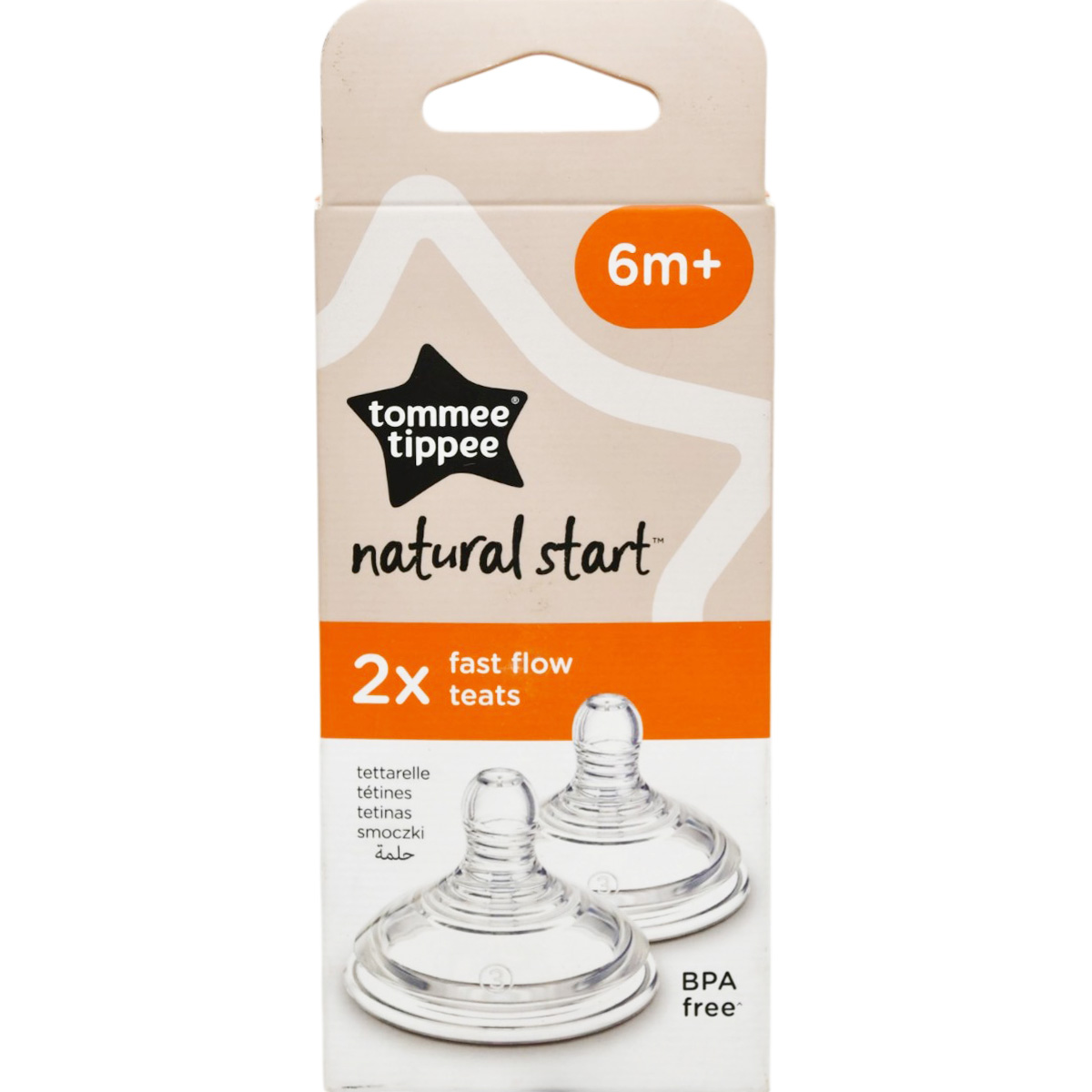 Tommee Tippee Natural Start Fast Flow Teat (6 Month+) 2 Pieces