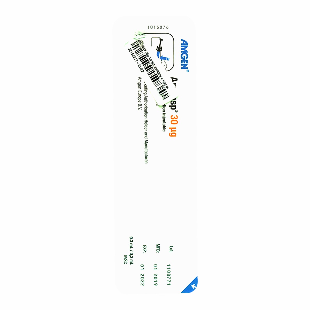 Aranesp 30mcg 1 Prefilled Syringe (Refrigerated)