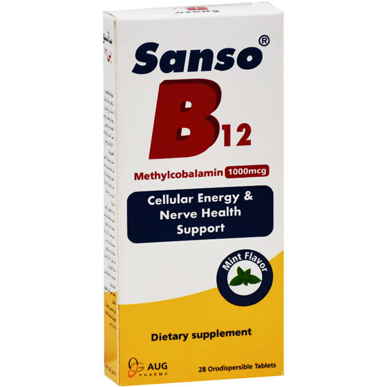 Sanso B12 Mint Flavor 1000mg 28 Orodispersible Tablets