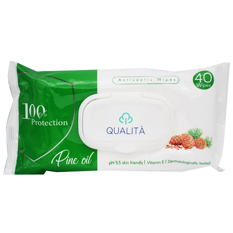 Qualita Antiseptic Wipes Pine Oil 40 Pieces