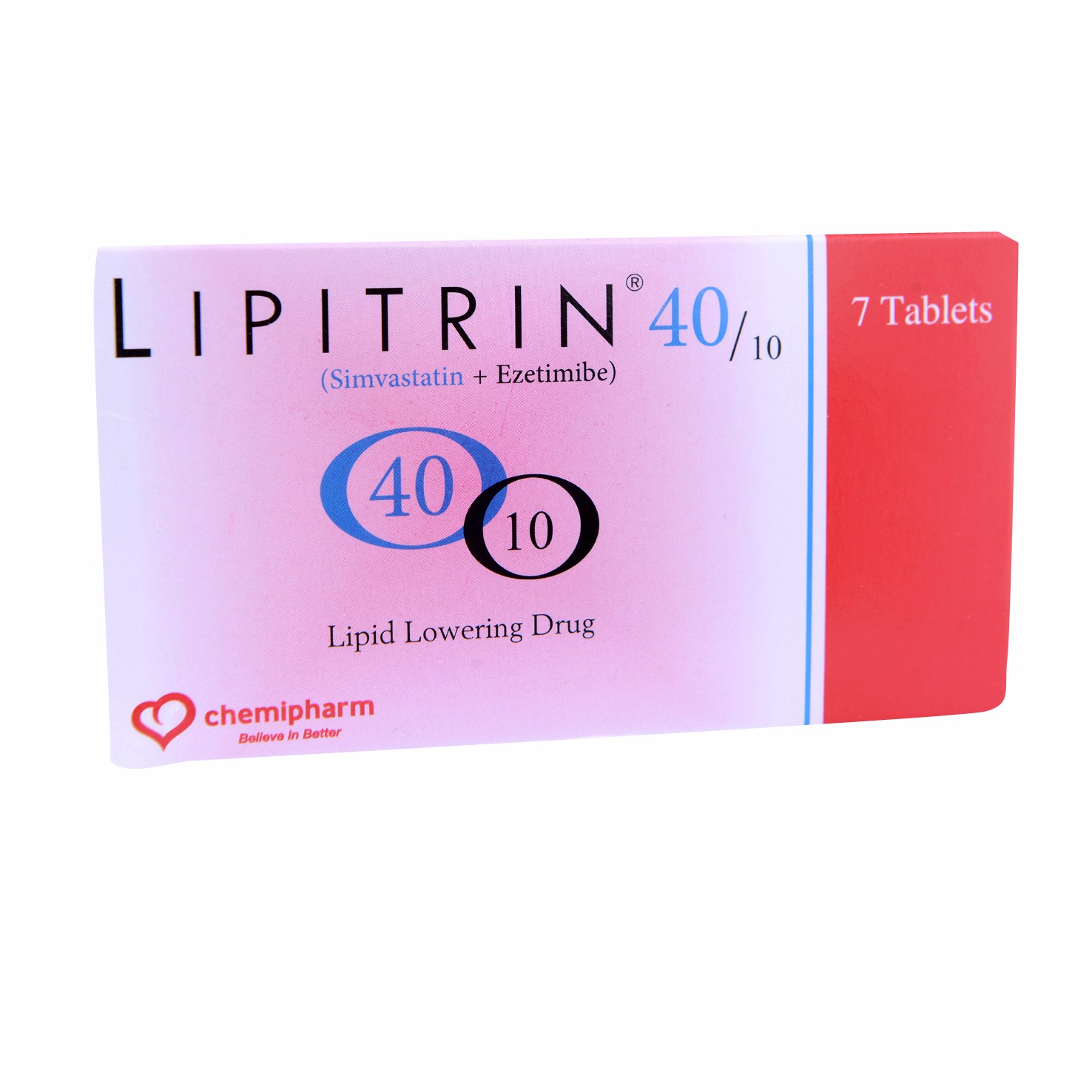 Lipitrin 40/10mg 7 Tablets
