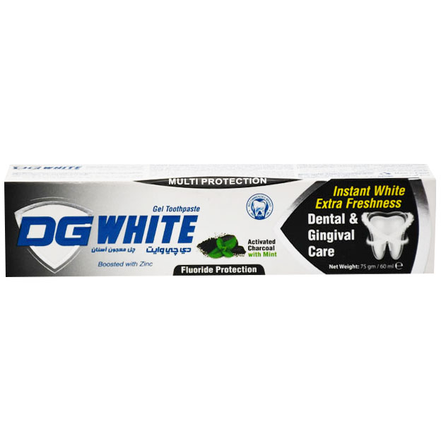 DG White Activated Charcoal with Mint Toothpaste Gel 60ml