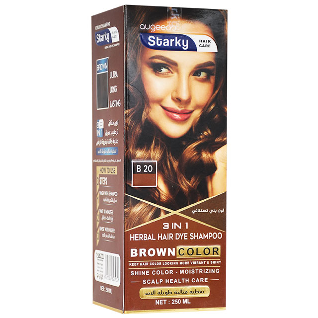 Starky Herbal Hair Dye Shampoo Brown 250ml