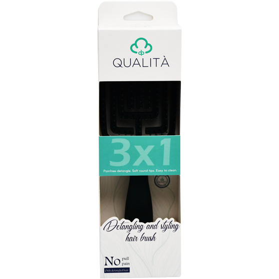 Qualita Detangling and Styling Dark Green Hair Brush
