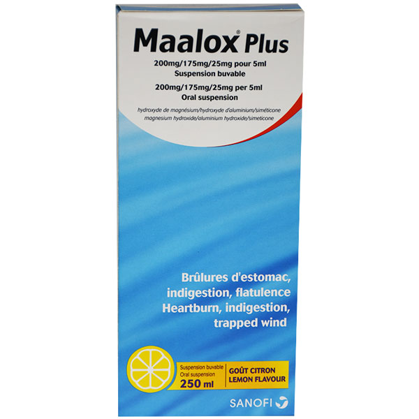 Maalox Plus Lemon 250ml Oral Suspension