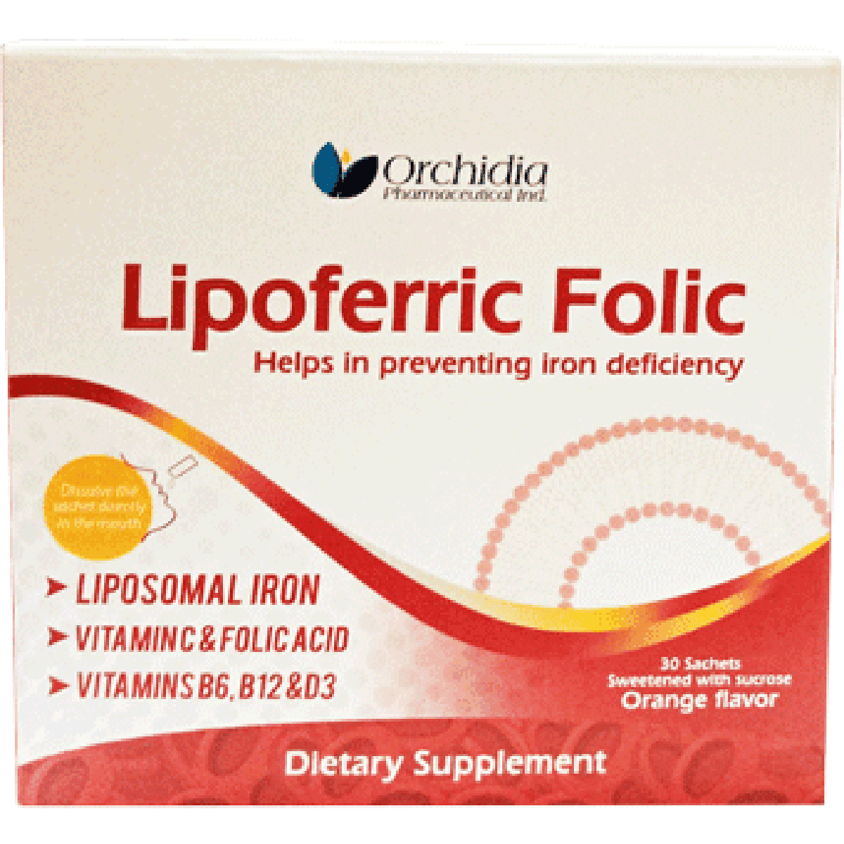 Lipoferric Folic Orange Flavor 30 Sachet