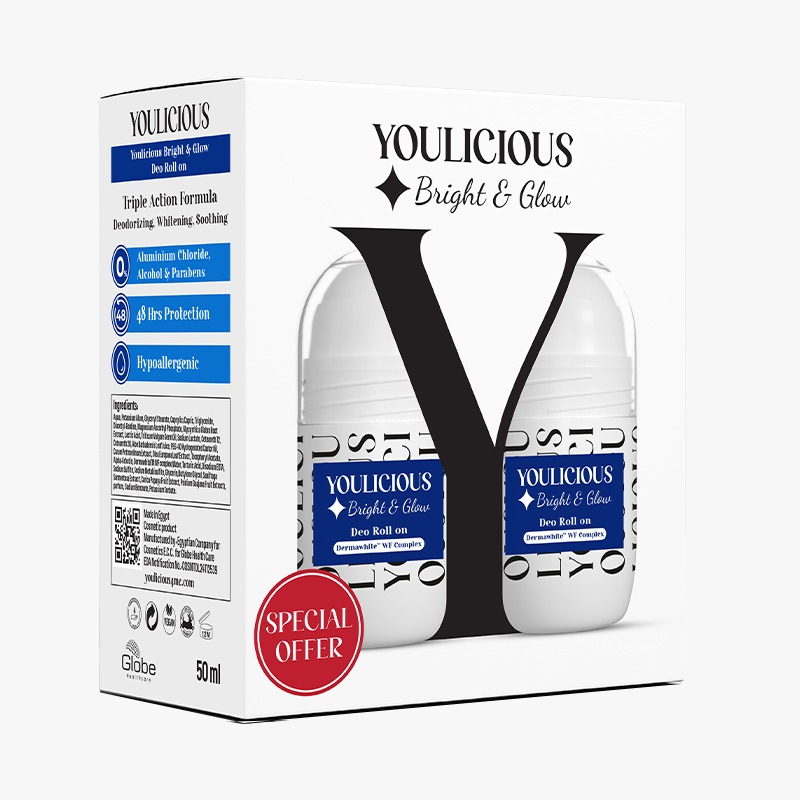 Youlicious Bright and Glow Deodorant Roll On 2 x 50ml (Offer Pack)
