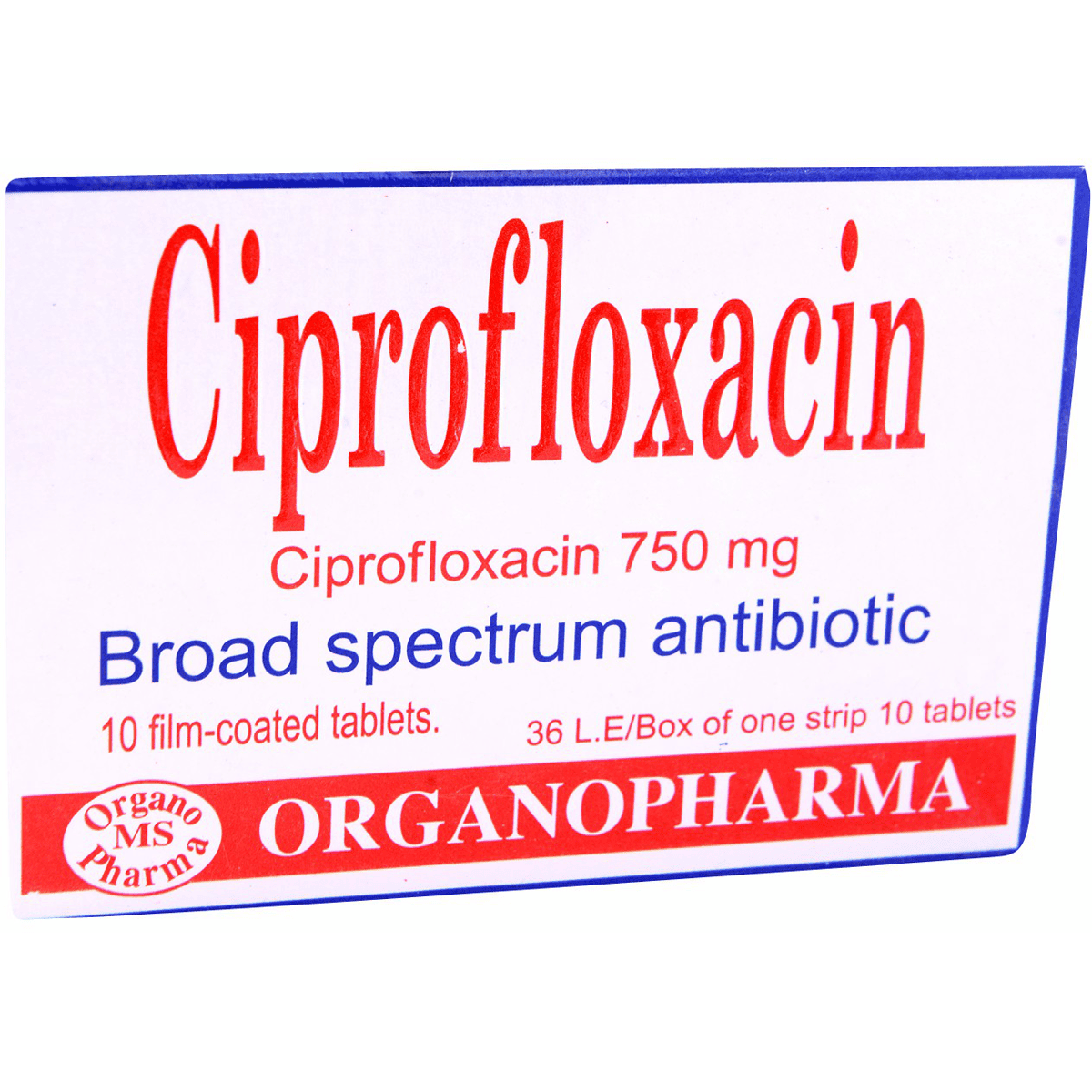 Ciprofloxacin 750mg 10 Film Coated Tablets
