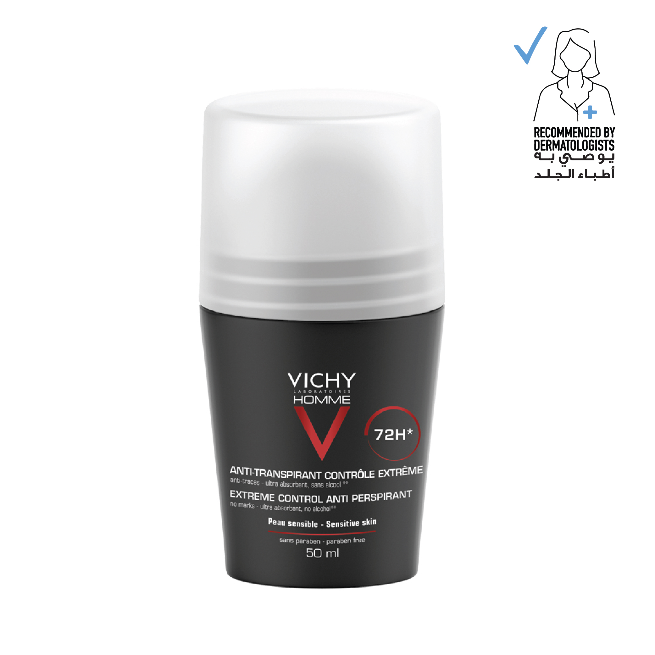 Vichy Homme Deodorant 48 Hours Sensitive Skin For Men 50ml
