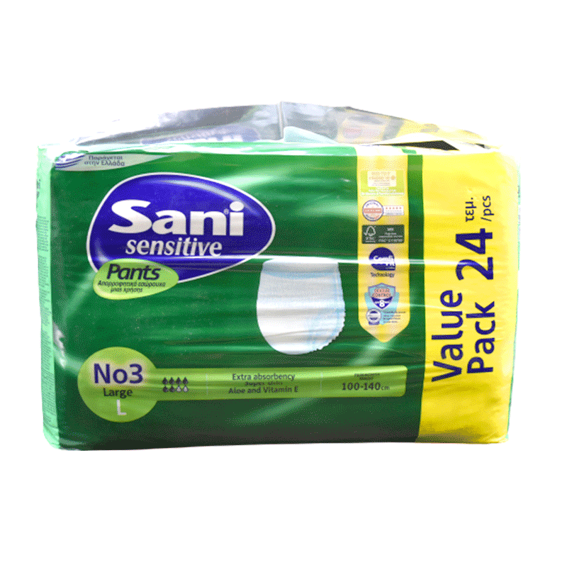 Sani Sensitive Pants (3) L (100-140cm) 24pcs