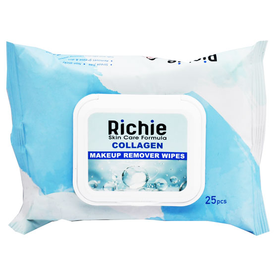 Richie Collagen Makeup Remover Wipes 25 Pieces