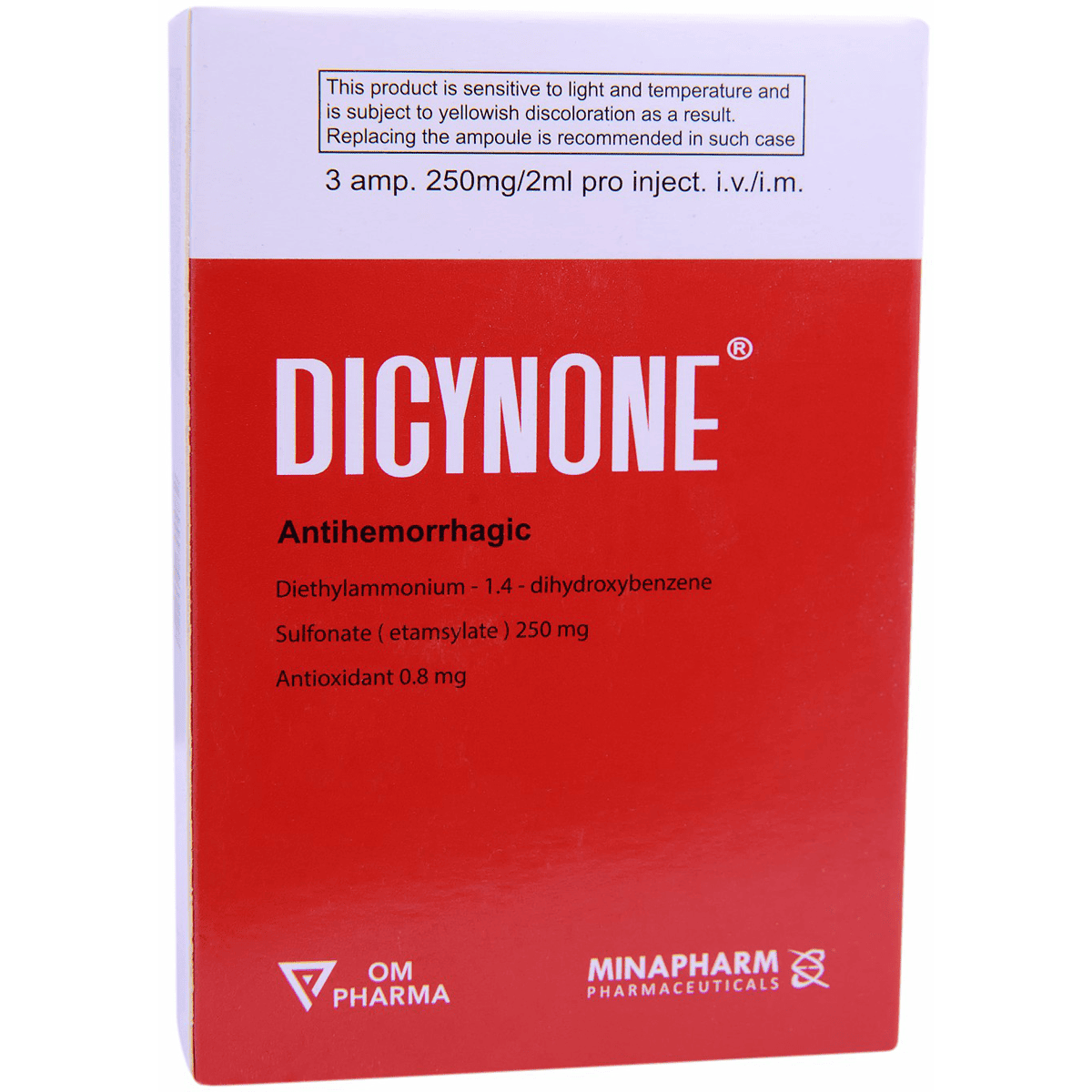 Dicynone 250mg/2ml 3 Ampoules