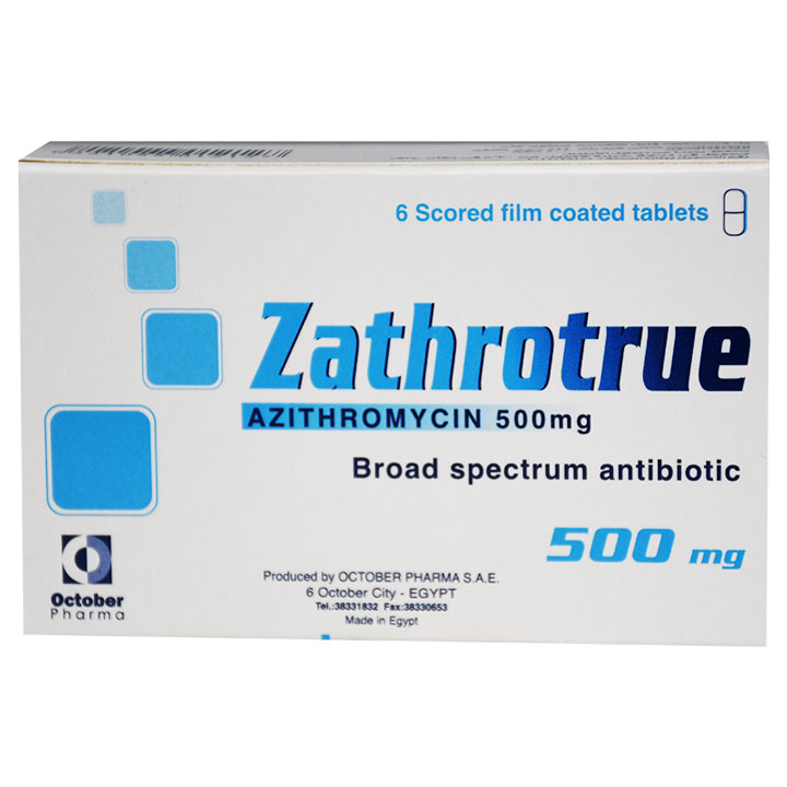 Zathrotrue 500mg 6 Scored Film Coated Tablet