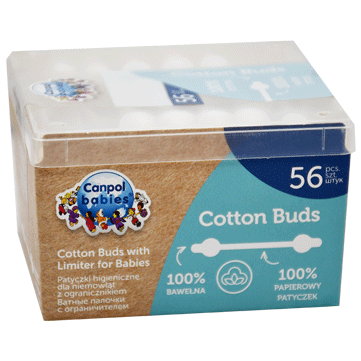 Canpol Cotton Buds With Limiter For Babies 56 Pieces/3-115