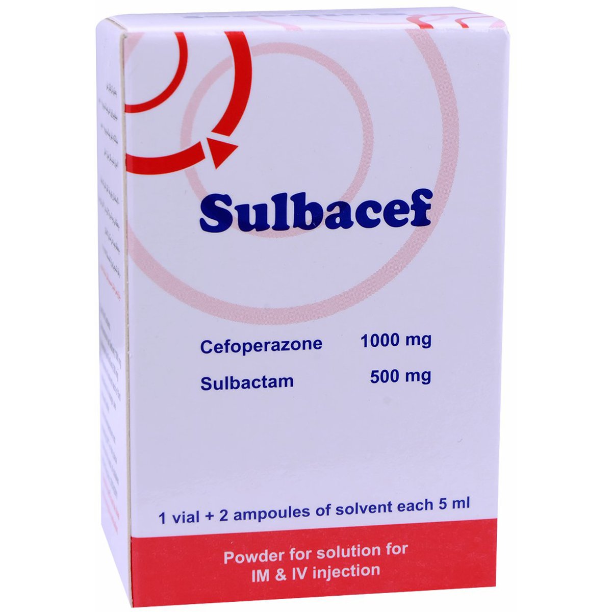 Sulbacef (1000mg + 500mg) Intramacular/Intravenous 1 Vial