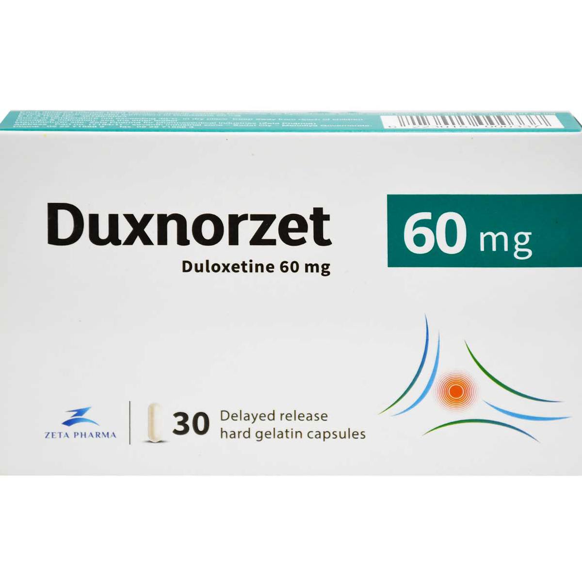 Duxnorzet 60mg Delayed Release 30 Capsules