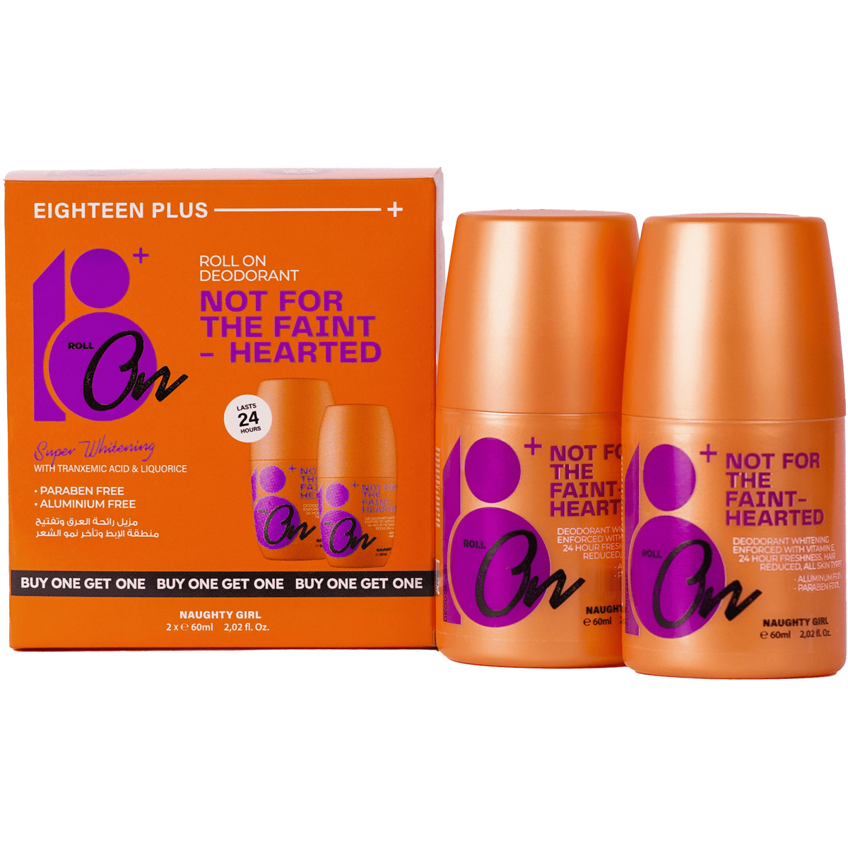 Eighteen Plus Naughty Girl Deodorant Roll On 60 ml (1+1) (Offer Pack)