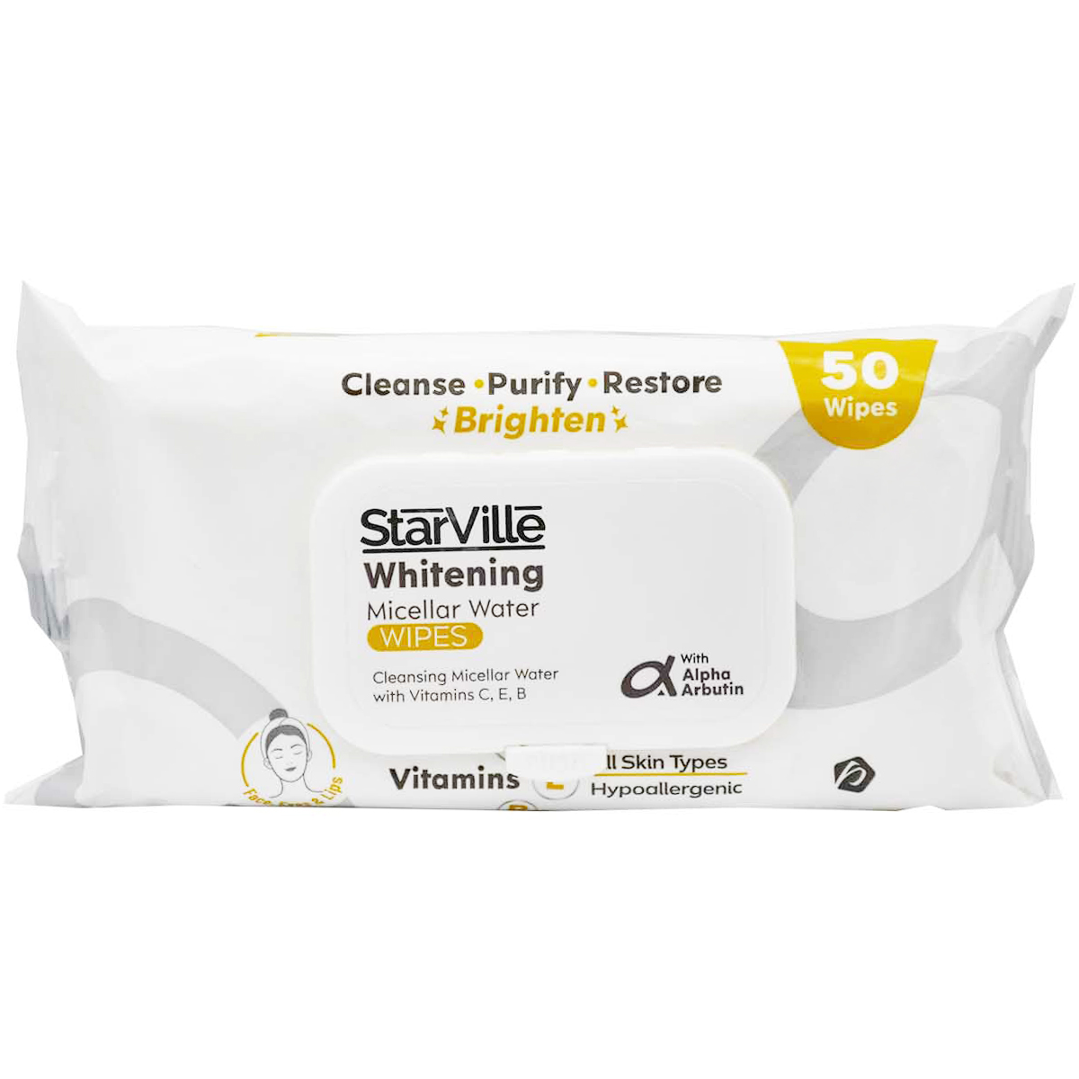 Starville Whitening Micellar Water Wipes 50 Pieces