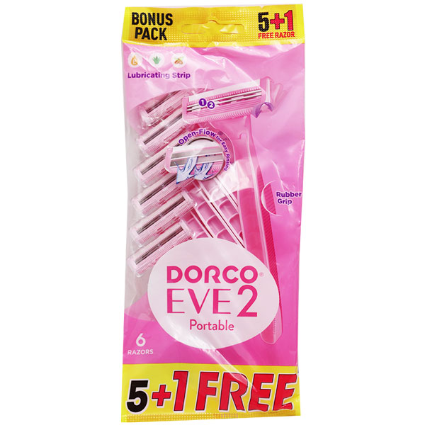 Dorco Eve 2 Portable Razor (5 + 1) (Offer Pack)