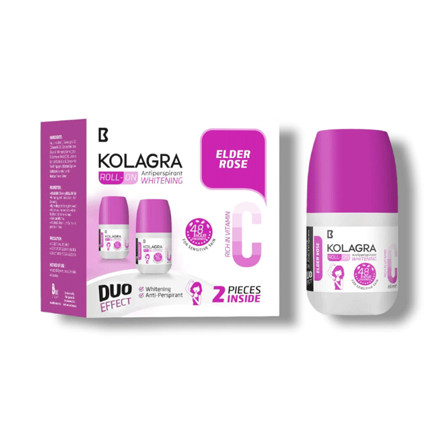 Kolagra Elder Rose Whiting Deoderant Roll On 2*60ml (Offer pack)