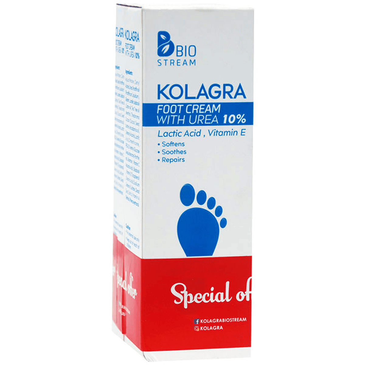 Kolagra Foot Cream Dry&Cracked Heels 2X50ml (Offer Pack)